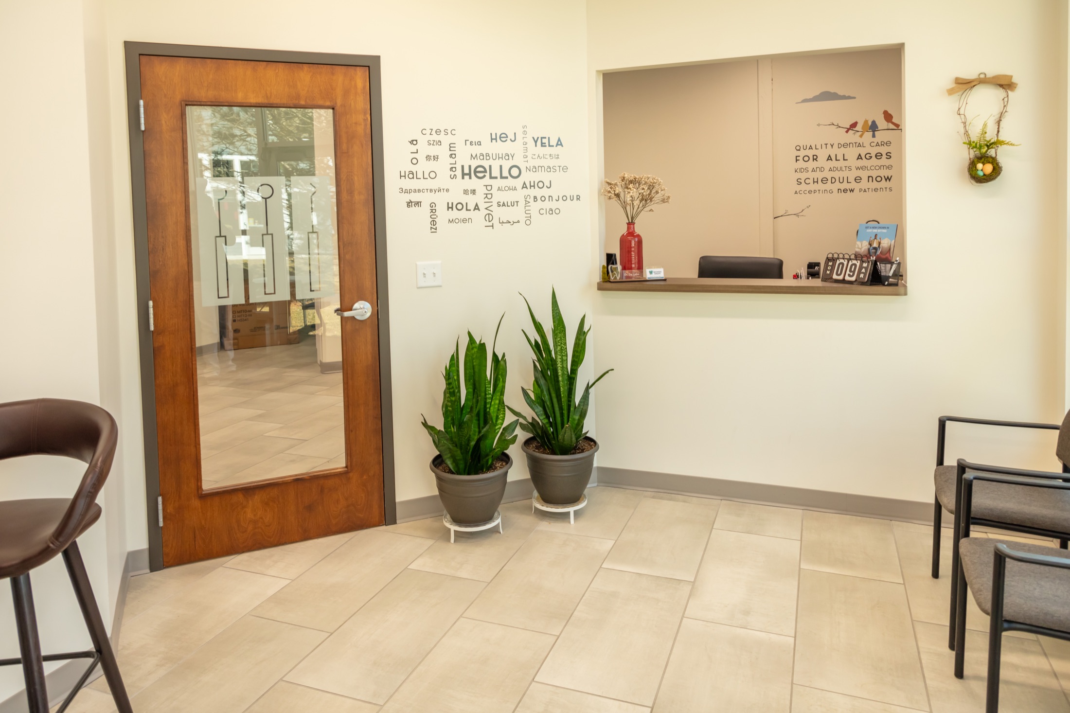 New reception and waiting area inside Growing Smiles